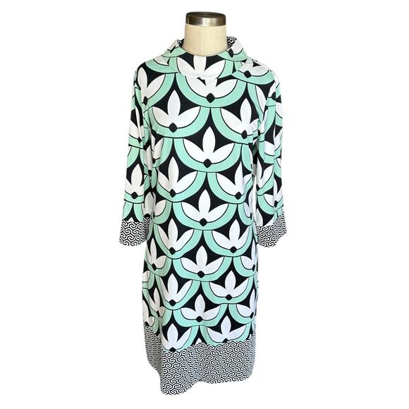 J MCLAUGHLIN Catalina Sheath Geometric Floral Patterned Midi Dress Women's Large - Picture 1 of 6
